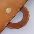 CELINE Macadam Canvas Shoulder Bag PVC Brown Gold Auth 114415-20