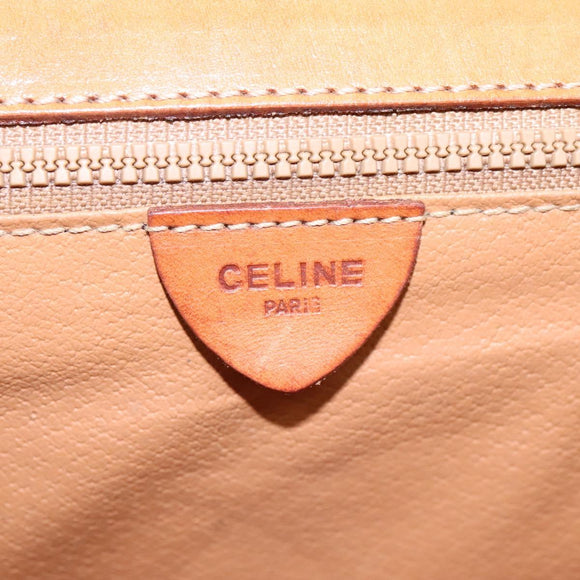 CELINE Macadam Canvas Shoulder Bag PVC Brown Gold Auth 114415