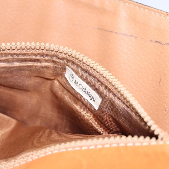 CELINE Macadam Canvas Shoulder Bag PVC Brown Gold Auth 114415