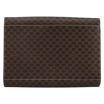 CELINE Macadam Canvas Shoulder Bag PVC Brown Gold Auth 114415 - 0