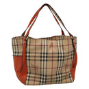 BURBERRY Nova Check Tote Bag PVC Beige Auth 114419-1
