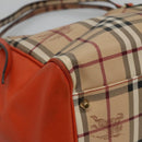 BURBERRY Nova Check Tote Bag PVC Beige Auth 114419-14