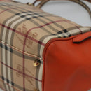 BURBERRY Nova Check Tote Bag PVC Beige Auth 114419-15