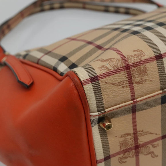BURBERRY Nova Check Tote Bag PVC Beige Auth 114419