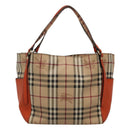 BURBERRY Nova Check Tote Bag PVC Beige Auth 114419-2