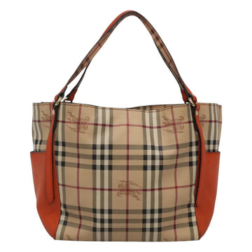 BURBERRY Nova Check Tote Bag PVC Beige Auth 114419 - 0