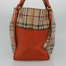 BURBERRY Nova Check Tote Bag PVC Beige Auth 114419-3