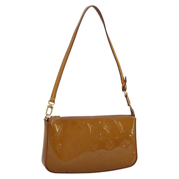 LOUIS VUITTON Vernis Pochette Accessoires Pouch Rose Velours M91575 Auth 114427