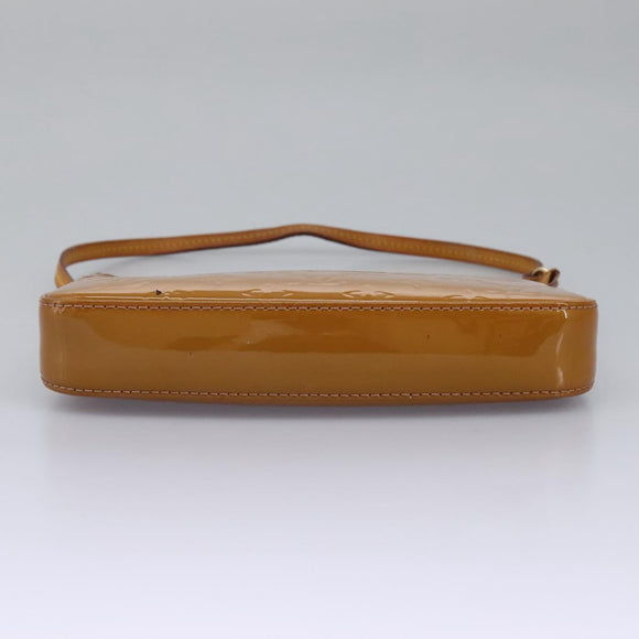 LOUIS VUITTON Vernis Pochette Accessoires Pouch Rose Velours M91575 Auth 114427