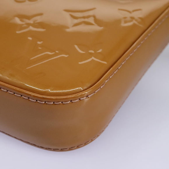 LOUIS VUITTON Vernis Pochette Accessoires Pouch Rose Velours M91575 Auth 114427