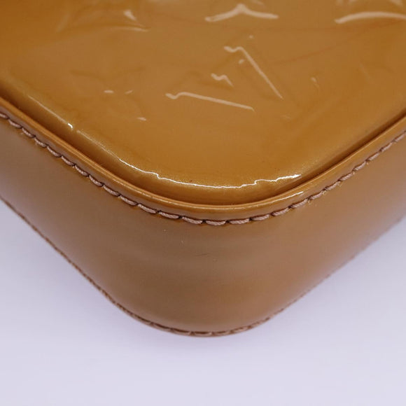 LOUIS VUITTON Vernis Pochette Accessoires Pouch Rose Velours M91575 Auth 114427