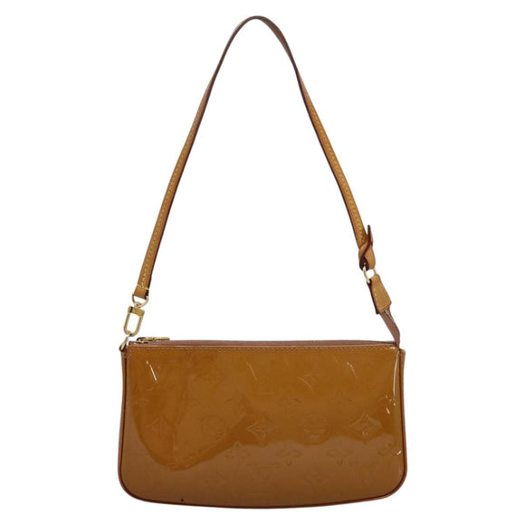 LOUIS VUITTON Vernis Pochette Accessoires Pouch Rose Velours M91575 Auth 114427