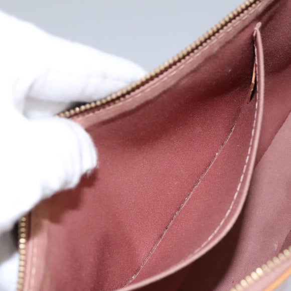 LOUIS VUITTON Vernis Pochette Accessoires Pouch Rose Velours M91575 Auth 114427