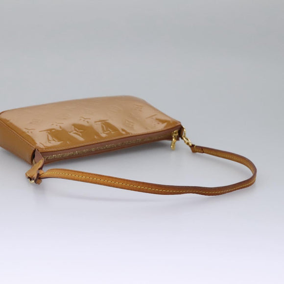 LOUIS VUITTON Vernis Pochette Accessoires Pouch Rose Velours M91575 Auth 114427