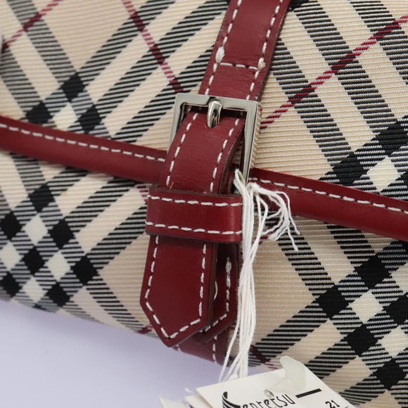 BURBERRY Nova Check Blue Label Waist bag Canvas Beige Auth 114435V