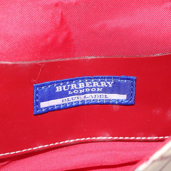 BURBERRY Nova Check Blue Label Waist bag Canvas Beige Auth 114435V