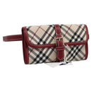 BURBERRY Nova Check Blue Label Waist bag Canvas Beige Auth 114435V-1