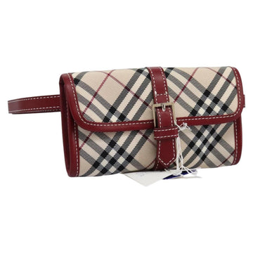 BURBERRY Nova Check Blue Label Waist bag Canvas Beige Auth 114435V