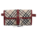 BURBERRY Nova Check Blue Label Waist bag Canvas Beige Auth 114435V-13