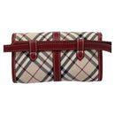 BURBERRY Nova Check Blue Label Waist bag Canvas Beige Auth 114435V-2