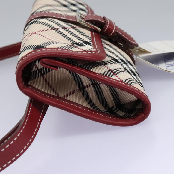 BURBERRY Nova Check Blue Label Waist bag Canvas Beige Auth 114435V