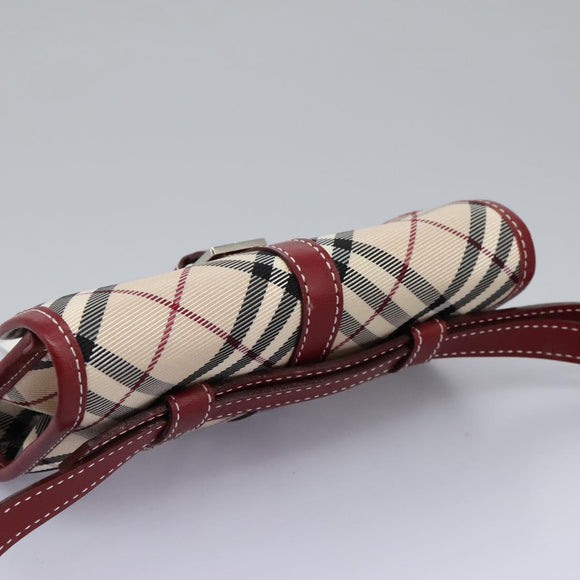 BURBERRY Nova Check Blue Label Waist bag Canvas Beige Auth 114435V