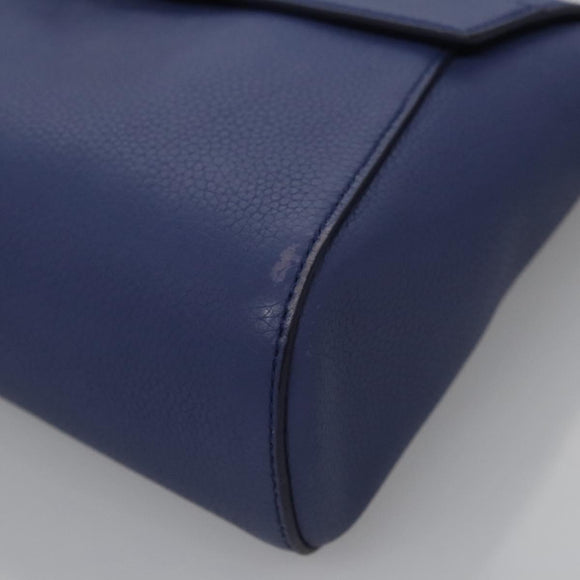 Salvatore Ferragamo Gancini Shoulder Bag Leather Blue Auth 114440