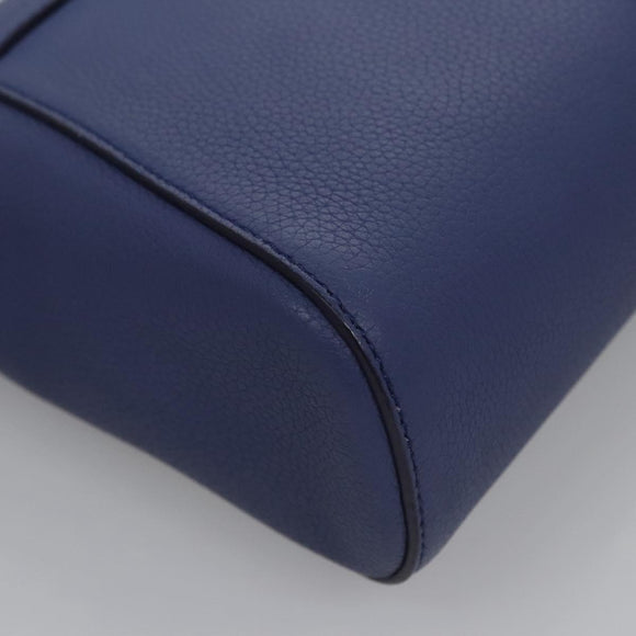 Salvatore Ferragamo Gancini Shoulder Bag Leather Blue Auth 114440