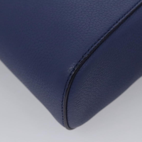 Salvatore Ferragamo Gancini Shoulder Bag Leather Blue Auth 114440