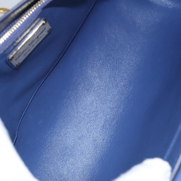 Salvatore Ferragamo Gancini Shoulder Bag Leather Blue Auth 114440