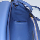 Salvatore Ferragamo Gancini Shoulder Bag Leather Blue Auth 114440-20