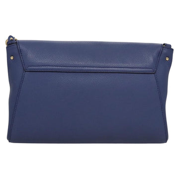 Salvatore Ferragamo Gancini Shoulder Bag Leather Blue Auth 114440 - 0