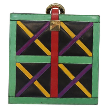 CELINE Shoulder Bag Leather Multicolor Auth 114456 - 0