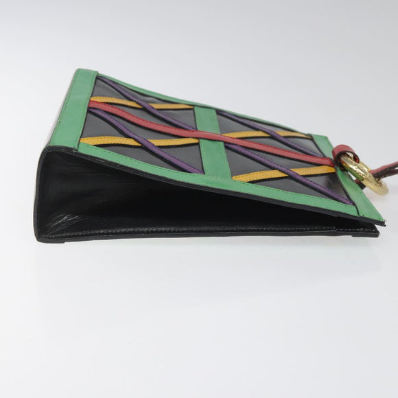 CELINE Shoulder Bag Leather Multicolor Auth 114456