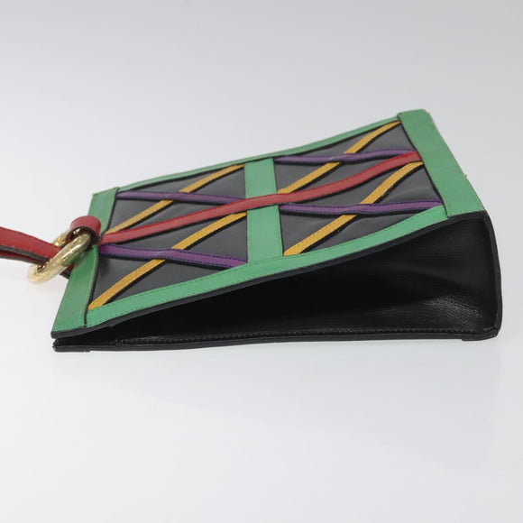 CELINE Shoulder Bag Leather Multicolor Auth 114456
