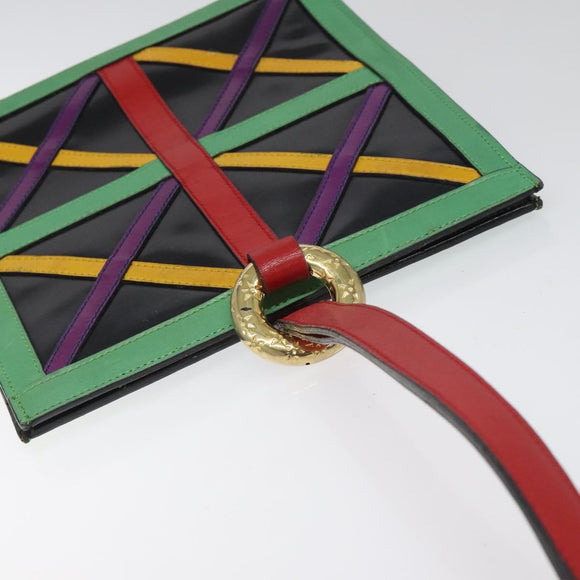 CELINE Shoulder Bag Leather Multicolor Auth 114456