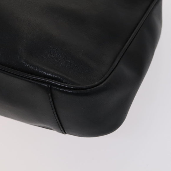 GUCCI Bamboo Hand Bag Leather 2way Black 001 1638 Auth 114458