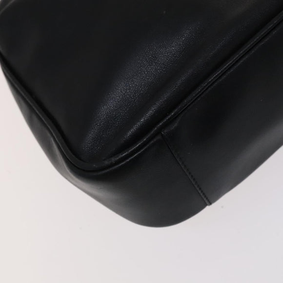 GUCCI Bamboo Hand Bag Leather 2way Black 001 1638 Auth 114458