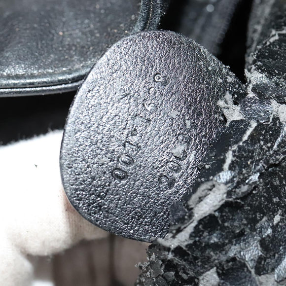 GUCCI Bamboo Hand Bag Leather 2way Black 001 1638 Auth 114458