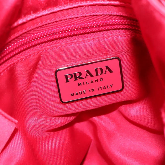 PRADA Shoulder Bag Satin Pink Auth 114460