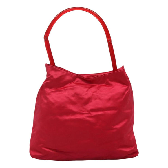 PRADA Shoulder Bag Satin Pink Auth 114460