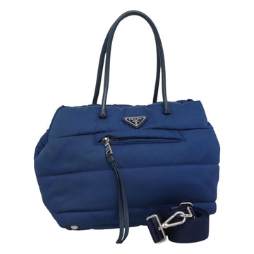 PRADA Hand Bag Nylon 2way Blue Auth 114477