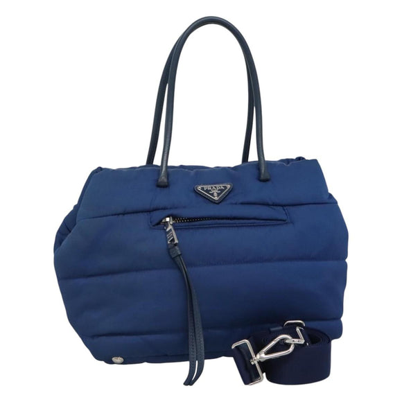 PRADA Hand Bag Nylon 2way Blue Auth 114477