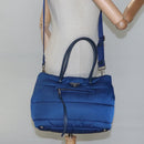 PRADA Hand Bag Nylon 2way Blue Auth 114477-27