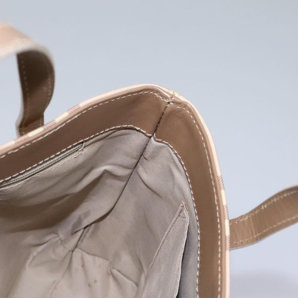 BURBERRY Nova Check Hand Bag PVC Pink Auth 114504