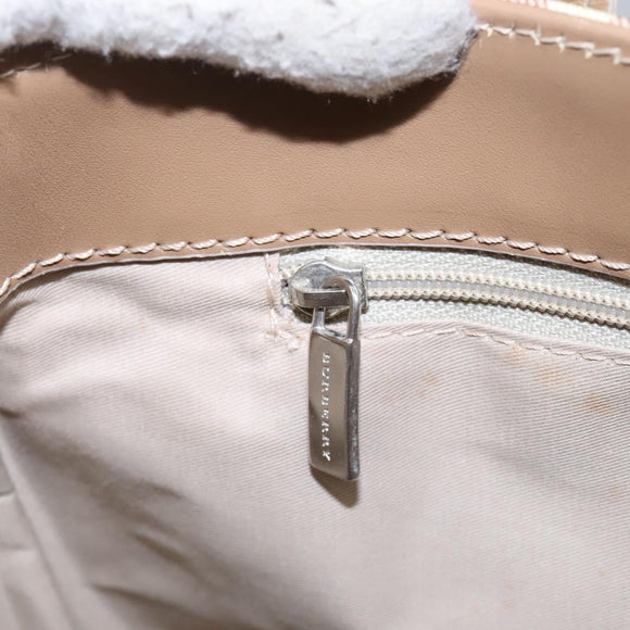 BURBERRY Nova Check Hand Bag PVC Pink Auth 114504