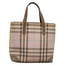 BURBERRY Nova Check Hand Bag PVC Pink Auth 114504-13