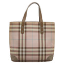 BURBERRY Nova Check Hand Bag PVC Pink Auth 114504-2