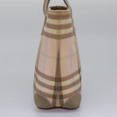 BURBERRY Nova Check Hand Bag PVC Pink Auth 114504-4