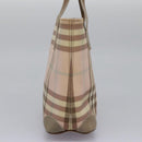 BURBERRY Nova Check Hand Bag PVC Pink Auth 114504-4